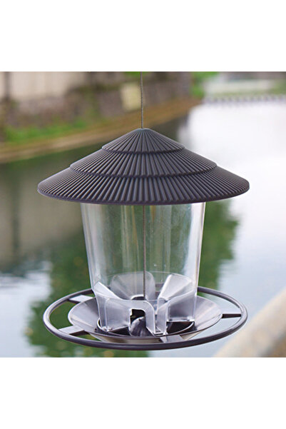 choice2 Gray Bird Feeder Automatic Foot Feeding Tool Outdoor Bird Feeder Hanging Nut Feeding Multiple Hole D