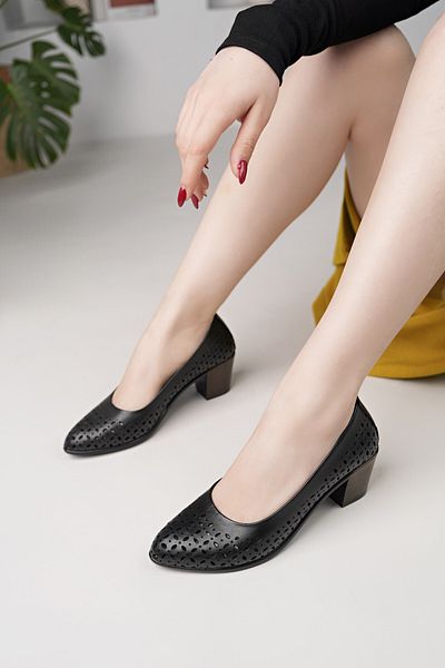 Diego Carlotti Genuine Leather Women's Daily Classic Heeled Shoes Dd0185
