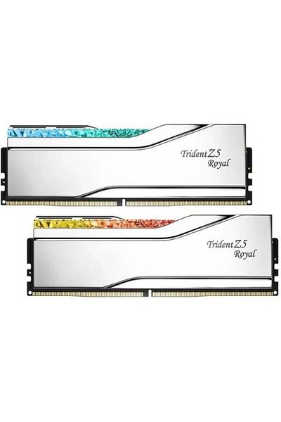 Arey Gskill 64Gb (2X 32Gb) Ddr5 6000Mhz Cl28 Rgb Dual Kit Pc Ram Trident Z5 Royal Silver F5-6000J2836G32G