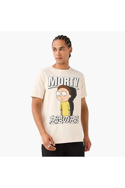 SP Characters Rick and Morty Print T-shirt with Crew Neck
