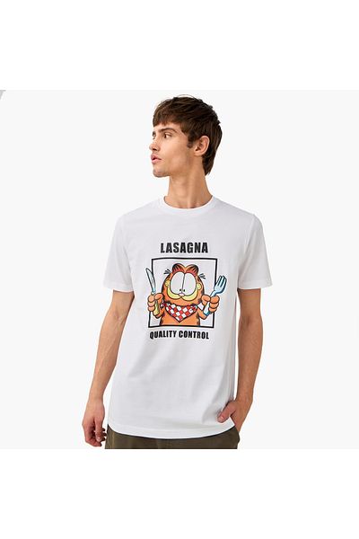 FAV Garfield Print T-shirt with Crew Neck and Short Sleeves