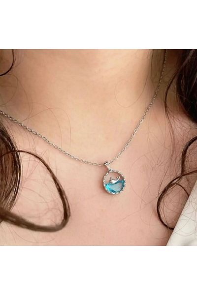 Ervalina Silver Color Ervalina Trend Fashion Steel Dolphin Necklace