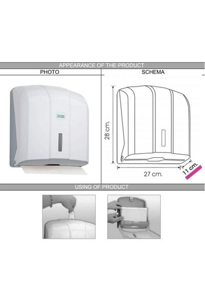 Vialli Kh300 Z-Fold Paper Towel Dispenser 300 Pcs White