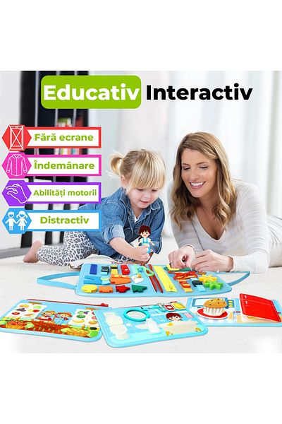 Pitikot Jucarie interactiva Pitikot®, educationala, senzoriala, Busy Board, Montessori