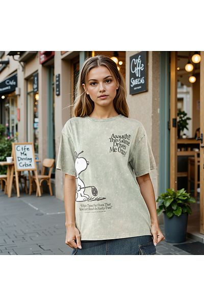 SP Characters Snoopy Dog Print T-shirt