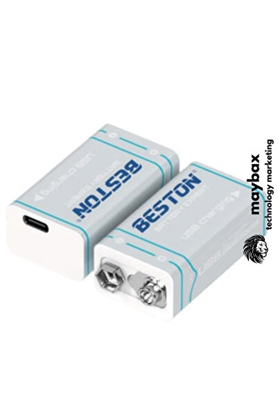 Maybax Usb Type-c Kablo Ile Şarj Edilebilir Lityum Beston Pil 9v – 500mah
