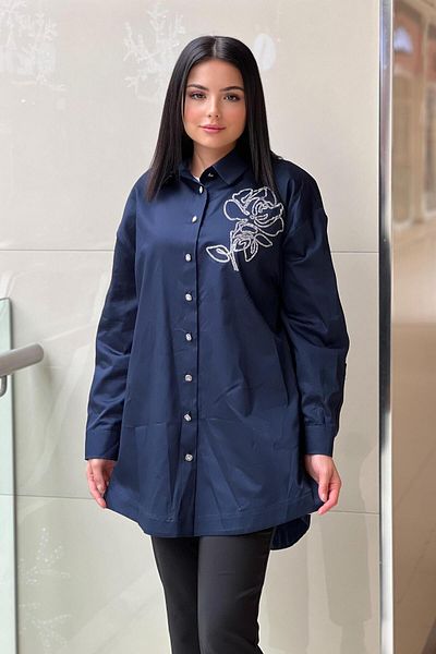 Ghisa Rose Stone Embroidered Cotton Shirt