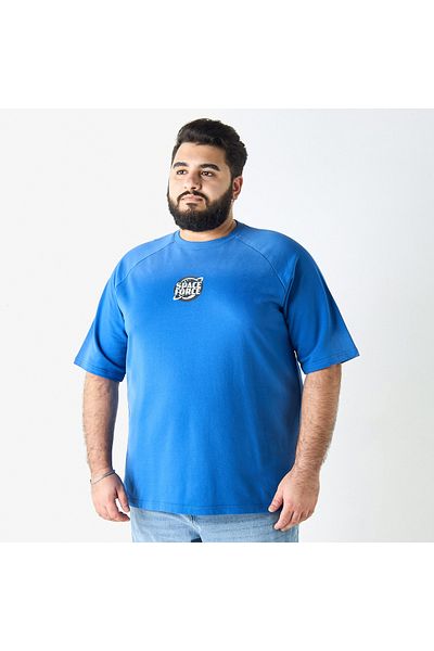 FAV Plus Size Printed Crew Neck T-shirt with Raglan Sleeves