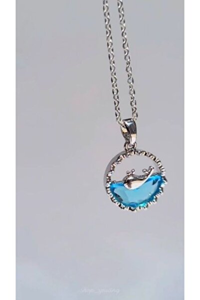 Ervalina Trend Moda Çelik Yunus Balığı Kolye Gümüş Rengi