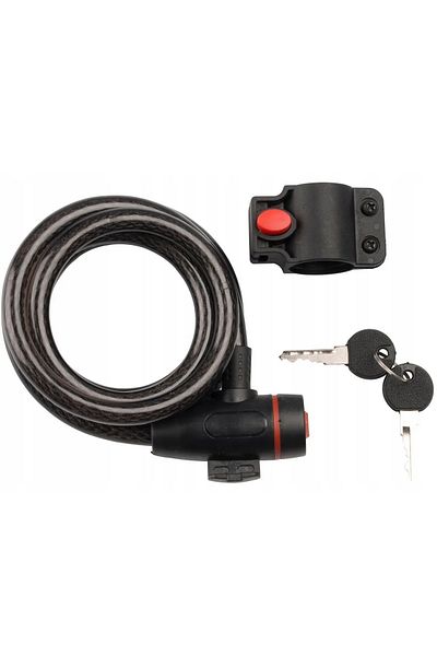 OEM Anti-theft lock with 2 keys for bicycles and motorcycles, 100 cm long, 12 mm thick, black
