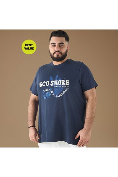 FAV Plus Size Graphic Print T-shirt with Crew Neck and Short Sleeves
