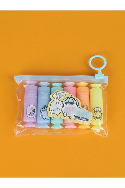 PARLAK EVREN Mixed Color 2 Different Models Set of 6 Highlighters