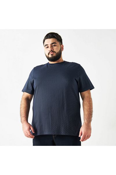 FAV Textured T-shirt with Crew Neck and Short Sleeves