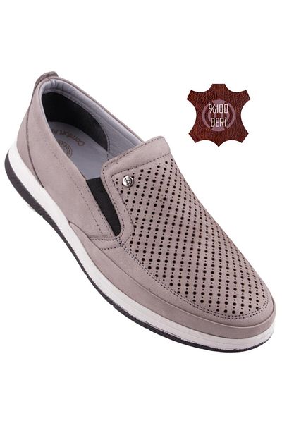 DETECTOR Ανδρικά παπούτσια casual από γνήσιο δέρμα ορθοπεδικά διάτρητα 046