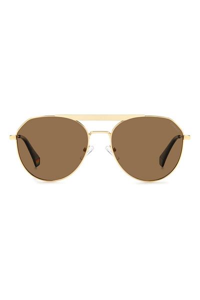 Polaroid Men's Sunglasses Pld 6211 S/x J5g/sp, Gold, Aviator, 57 Mm