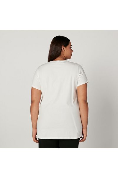 FAV Plain Top with V-neck and Short Sleeves