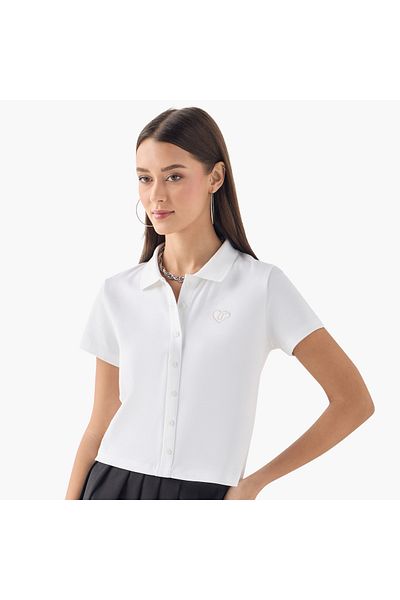 FAV Embroidered Shirt with Short Sleeves