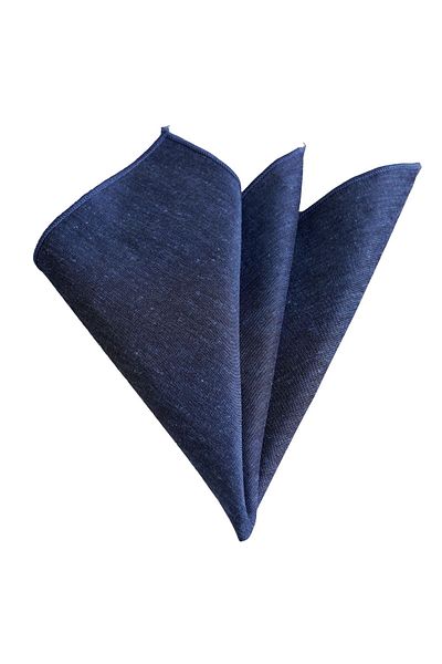 Exve Exclusive Navy Blue Jeans Style Cotton Lapel Handkerchief