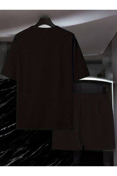 uyguntarz Σετ σορτς μπλουζάκι με στάμπα Unisex W Text Design