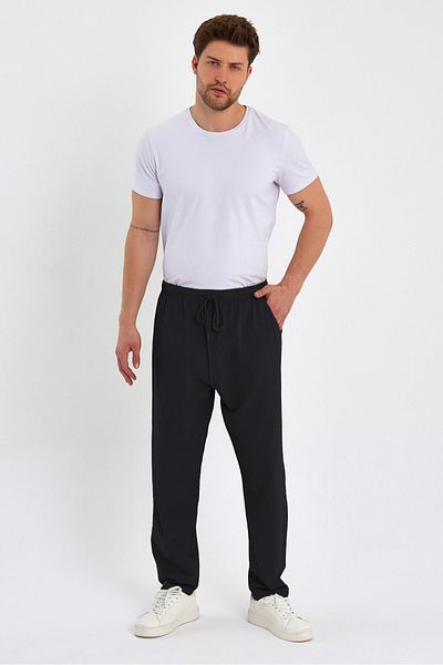 Dechers Men's Large Size 100% Cotton Linen Look Trousers E206