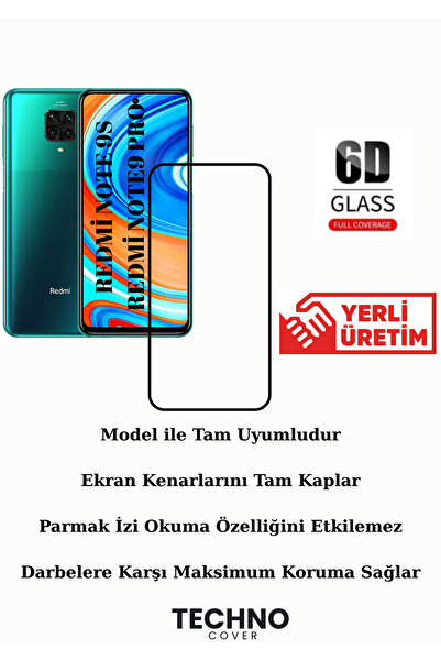 tcover Redmi Note 9s / Note 9 Pro متوافق مع الزجاج 6D المغطى بالكامل وغير الق...
