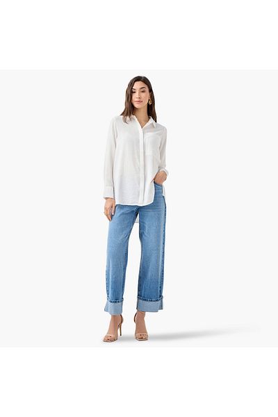 FAV Regular Fit Collar Shirt with Long Sleeves and Pocket