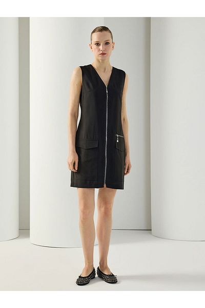 Unique Short Dress with Zipper