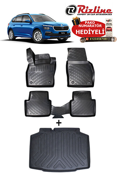 Rizline Skoda Kamiq 2019-2025 Havuzlu Paspas ve Bagaj Havuzu Seti HEDİYELİ