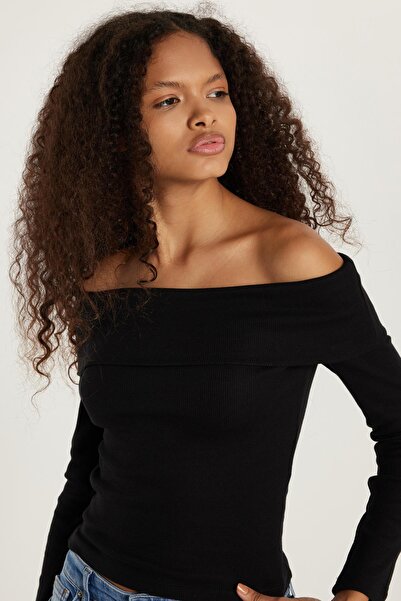 Tudors Women's Slim Fit Modal Fabric Plain Cotton Strapless Black Blouse