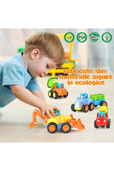 Pitikot Pitikot® Friction Toy Cars Set, Construction Vehicles