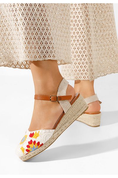B T Shoes Elioth white espadrille sandals