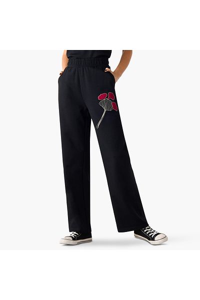 FAV Embroidered Pants with Pockets and Elasticated Waistband