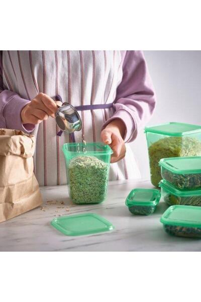 IKEA Pruta Plastic Storage Container Set Green 10597099