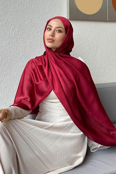 lamelif Janjan Shawl Claret Red