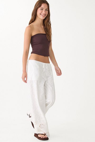 Stradivarius Embroidered patchwork trousers