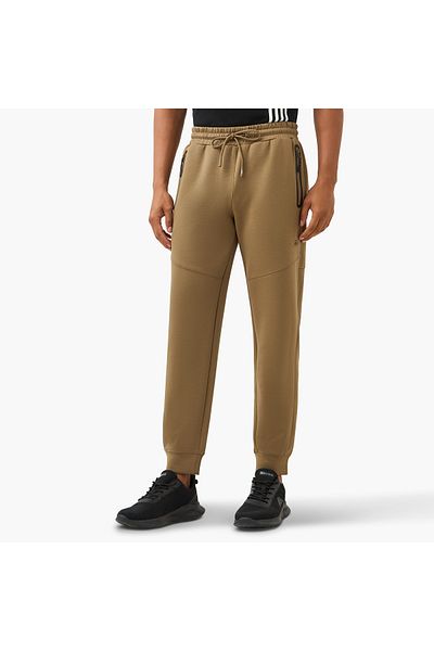 Kappa Logo Embroidered Joggers with Zip Pockets and Drawstring Closure