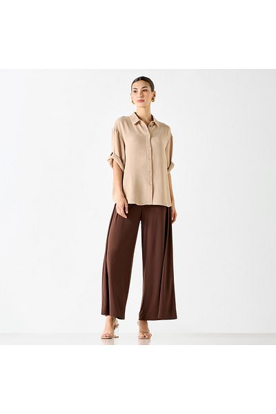 FAV Straight Fit Palazzo Pants with Elasticated Waistband