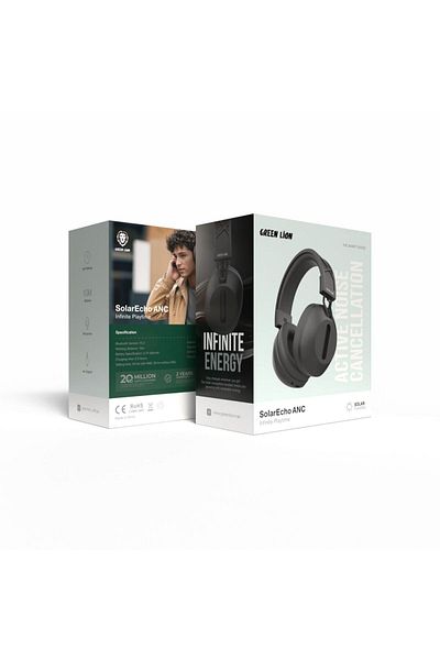 Green Lion Solar Echo ANC Infinite Playtime Headphones | Solar Powered|Bluetooth Version V5.3 | 22db Active Noi