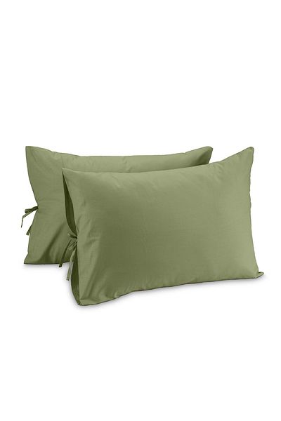Sabia Organic 100% Cotton 50X60 cm Lace up Pillow Case Set 62 Strings (155 Tc)