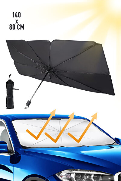 ALFAGİFT Araç İçi Güneşlik Koruyucu Oto Şemsiye Isı Koruma- Katlanabilir Arab...