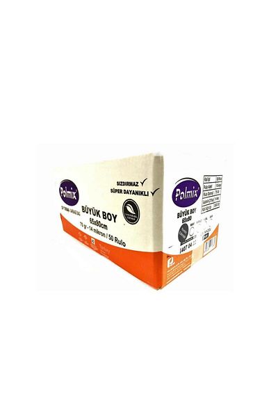 Omnipazar Polmix Large Size 65X80Cm Black Trash Bag - 50 Rolls