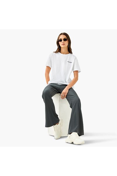 SP Characters Squid Game Print Flared Pants with Elasticated Waistband