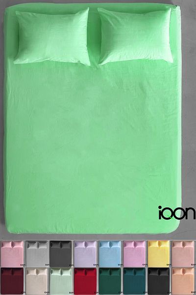 İQON Ranforce Woven Fitted Sheet Set Single - 21 Colors.