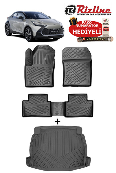 Rizline Toyota C-HR 2023-2026 Havuzlu Paspas ve SES SİSTEMSİZ Bagaj Havuzu Se...