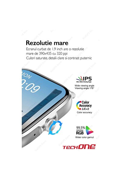 Techone Έξυπνο Ρολόι για Γυναίκες Dt102, Χρυσό