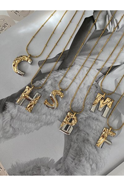 Pinery Jewels Famous Brand S Letter Gold Silver Tarnish Free Stainless Steel Necklace