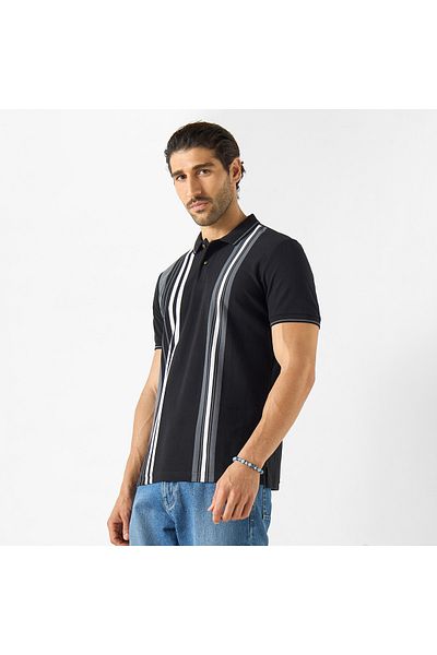 FAV Striped Polo T-shirt with Short Sleeves