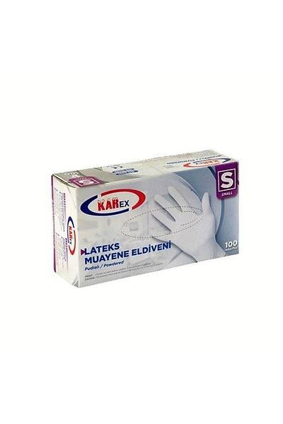 Omnipazar Karex Latex Powdered Gloves 100 Pack White Small