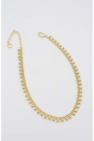 MODA Women's Gold Steel Anklet – Stylish Wrist Accessory with Ball Detail