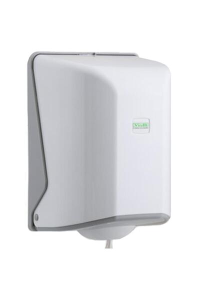 Omnipazar موزع المناشف الورقية من نوع Vialli OG2 ذو السحب الداخلي، أبيض اللون